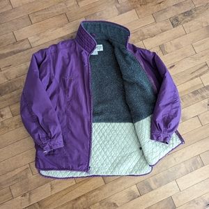 Vintage Columbia Women's Quilted Sherpa Lined Winter Coat Purple